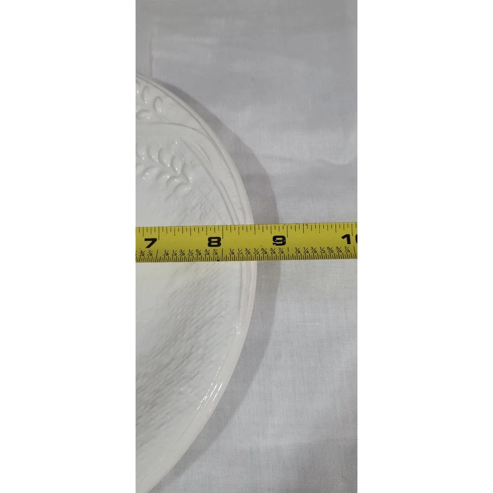 Pier 1 ~ HARVEST WHEAT Salad Plate White Embossed Wheat ~ EUC